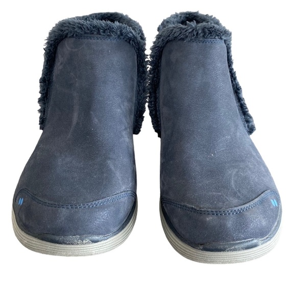 RYKA Faux Fur Slip On Wedge Ankle Boots Namaste Blue Size 10M - Picture 8 of 13